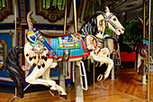 A horse-shaped carousel ride in the Boston Common,the oldest public park in the United States of America.,Boston Common,Boston,Massachusetts.