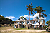 Nelson's Dockyard, altes Haus und Festung, Haus jetzt ein Restaurant und Geschenkeladen auf der Insel Antigua, Antigua, Antigua und Barbuda