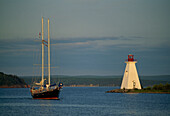 Kidston Island Lighthouse on Bras d'Or Lake,near Baddeck,Cape Breton Island,Nova Scotia,Canada