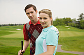 Portrait of Couple on Golf Course