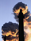 Smoke Stacks Billowing Smoke