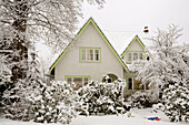 Haus im Winter, Point Grey, Vancouver, Britisch-Kolumbien, Kanada