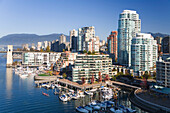 Boats in False Creek Marina,Vancouver,British Columbia,Canada