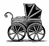 Illustration eines Kinderwagens