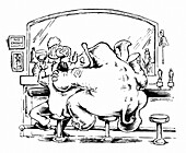 Illustration eines Elefanten in einer Bar