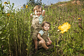 Twin Boys Outdoors