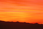 Sonnenuntergang über den Bergen, Oaxaca, Mexiko