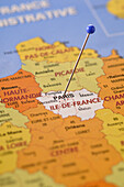 Pin in Map of Paris,France