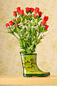Bouquet of Roses in Rubber Boot
