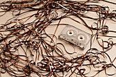 Unspooled Cassette Tape