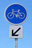 Fahrradspur-Schild
