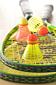 Badmintonschläger und Birdies