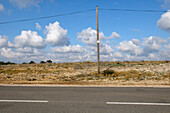 Utility Pole on Side of Country Road,Murviel-les-Montpellier,Herault,France