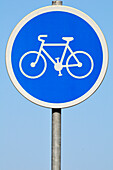 Straßenschild "Nur für Fahrräder", Montpellier, Herault, Frankreich