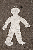 Pedestrian Crossing Sign on Pavement,Montpellier,Languedoc-Roussillon,France