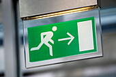 Close-up of exit sign,Berlin,Germany