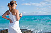 Frau am Strand,Playa del Carmen,Yucatan-Halbinsel,Mexiko