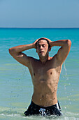 Porträt eines Mannes,Reef Playacar Resort and Spa Hotel,Playa del Carmen,Quintana Roo,Yucatan-Halbinsel,Mexiko