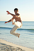 Man Practicing Martial Arts,Reef Playacar Resort and Spa Hotel,Playa del Carmen,Quintana Roo,Yucatan Peninsula,Mexico