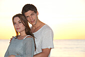 Portrait of Couple at Sunset,Reef Playacar Resort and Spa,Playa del Carmen,Mexico