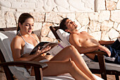 Paar beim Entspannen im Spa, Reef Playacar Resort and Spa, Playa del Carmen, Mexiko