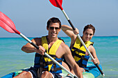 Couple Kayaking,Reef Playacar Resort and Spa,Playa del Carmen,Mexico