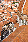 Blick vom Campanile über den Dom, Florenz, Italien