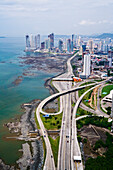 Aerial View of Corredor Sur and Panama City,Panama