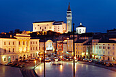 Stadt Piran in der Abenddämmerung,Slowenien