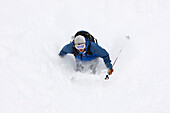 Telemark-Skifahren auf Asahidake,Daisetsuzan National Park,Hokkaido,Japan