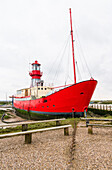 Tollesbury lightship (Lightvessel 15),in the Tollesbury Wick Nature Reserve,near Maldon,Essex,England,United Kingdom,Europe