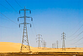 Power Lines,Western Desert,Egypt,North Africa,Africa