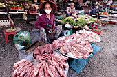 Street fresh meat market,Vung Tau,Vietnam,Indochina,Southeast Asia,Asia