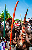 Men dancing at a tribal festival,Southern Chad,Africa