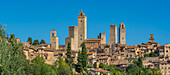 Blick auf die Skyline von San Gimignano, San Gimignano, UNESCO-Welterbe, Provinz Siena, Toskana, Italien, Europa