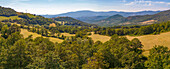 Blick von oben auf die Landschaft bei Borello,Emilia Romagna,Italien,Europa