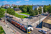 Elevated view of the Berlin Wall Memorial,Memorial Park,Bernauer Strasse,Berlin,Germany,Europe