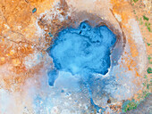 Aerial abstract view of the geothermal area near to Icleandic southern coast,Iceland,Polar Regions