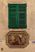 Fresco on an old house in Bolzano (Bozen),Bozen district,Sudtirol (South Tyrol),Italy,Europe