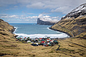 View of Tjornuvík village and bay,Streymoy Island,Faroe Islands,Denmark,Europe