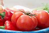 Zwiebeln, Tomaten und Paprika