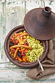 Couscous with oven vegetables and sausage