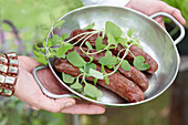 Sausages in a dish