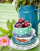 Bowl with plums