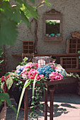 Bowl of flowers Hydrangea