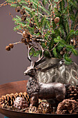 Bowl with fir and decoration