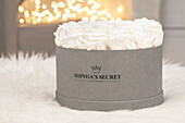 Sophias Secret® - Rose box - Round box stone grey 15 H 10 cm