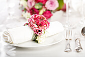 Floral napkin decoration