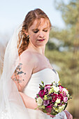 Bride with bouquet