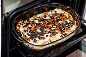 Pumpkin lasagne from the oven